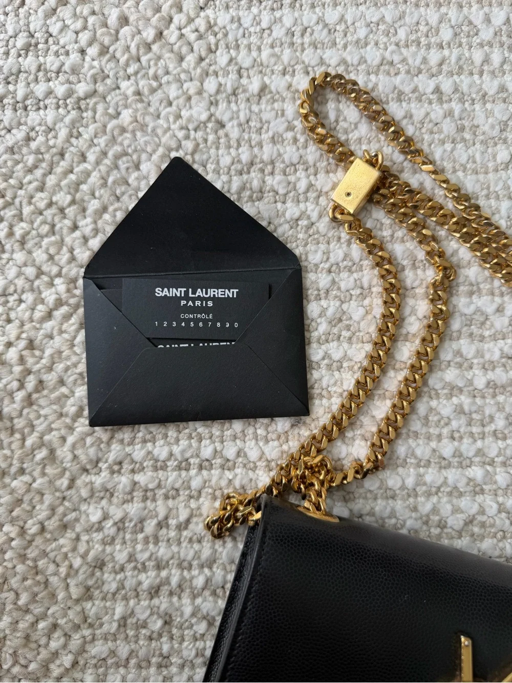 YSL Kate Small Bag - Yves Saint Laurent Kate Black Crossbody with Gold Chain